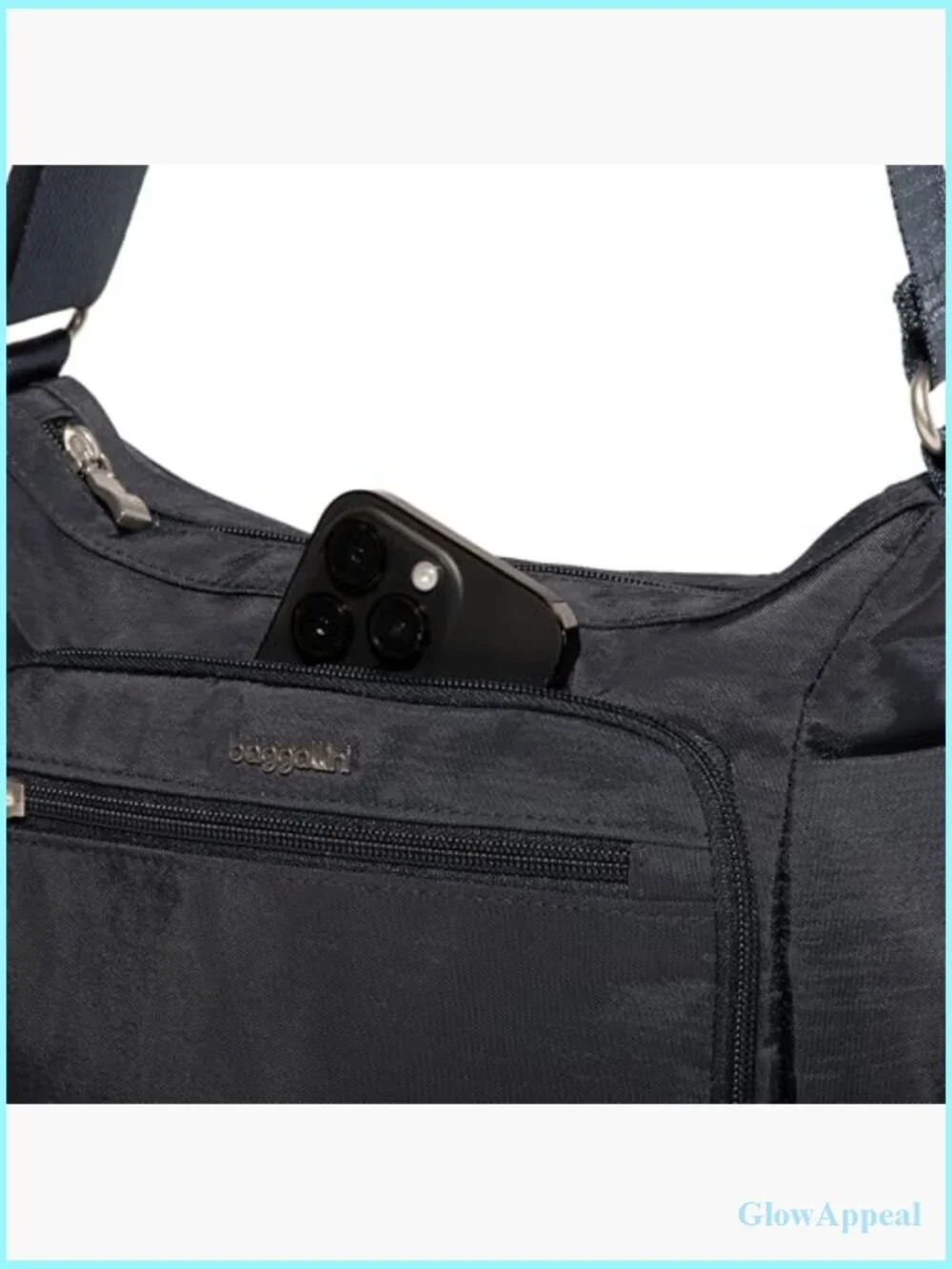Nylon Hobo Crossbody Bag RFID Protection Adjustable Strap Lightweight
